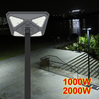 OMSEN Vente Lumière Solaire de Jardin ARK UFO 1000W 2000W Éclairage Batterie LiFePO4 Montage sur Poteau ou Mur avec Télécommande