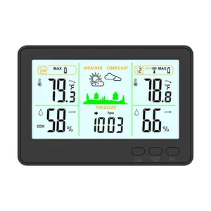 Newest Electronic Large Digital Color Display Indoor Outdoor Weather Station With Sensor