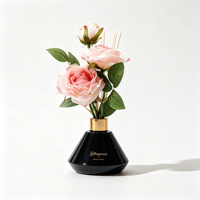 Bouteille diffuseur de parfum 120 ml, fond épais, colorée, vide, avec bouchon et bâtonnets en fibre