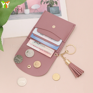 PU Leather Wallet Mini Coin <strong>Purse</strong> with Tassel Metal Ring Keychain Card Holder Thin Clutch <strong>Key</strong> Bag Fashion Card Holder <strong>Purse</strong> - Product Image 6