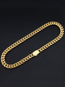 Colar de corrente cubana em aço inoxidável com banho de ouro 18k PVD de 8mm-12mm, estilo europeu, moda urbana, rap, hip-hop, para homens e mulheres. - Product Image 2