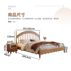 Lit king-size en bois massif Lit Windsor de style médiéval Mobilier américain Lit <span class=keywords><strong>harpe</strong></span> vintage français Moderne pour les salles de petit-déjeuner - Product Image 3