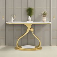 Table console en métal de style crème, simple et moderne, pour salon, entrée et couloir, design étroit haut de gamme et luxueux