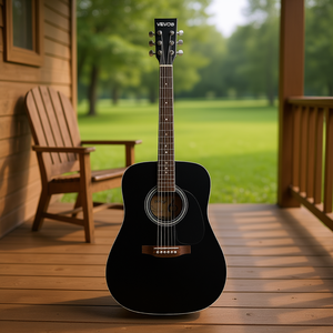 Guitarra Acústica Vivor de 41 Pulgadas, Acabado Negro Mate, Paquete para Principiantes con Funda Incluida - Product Image 2