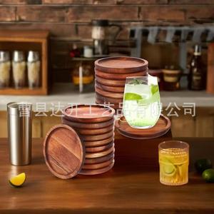 Posavasos redondos de madera apilables, alfombrilla aislante del calor para taza de café, uso en el salón y escritorio - Product Image 3