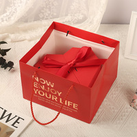 Boîtes à fleurs en forme de coeur en carton rose noir rouge bleu boîte de papier d'emballage cadeau de mariage saint valentin avec ruban