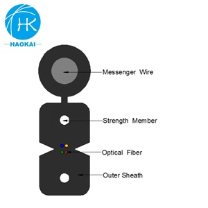 Nhà Máy 4 sợi lõi 2F thả sợi quang g652d FTTH SM trên không 2 cáp lõi cáp thông tin liên lạc - Product Image 3