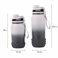 Bouteille d'eau portable réutilisable personnalisée de 25 oz en acier inoxydable 316 à double paroi isolée sous vide pour boissons chaudes et froides, avec sangle de transport pour le sport