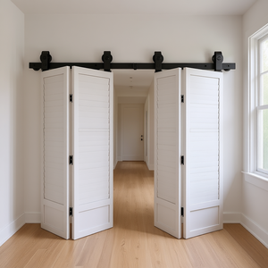 Kit de quincaillerie pour porte coulissante pliante de 52 pouces pour quatre portes de 12 pouces, style ferme, pour intérieur - Product Image 3