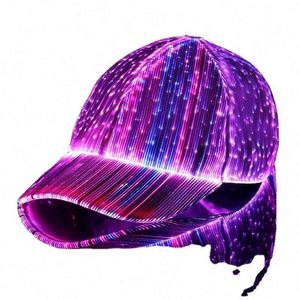Nouvelle casquette en fibre optique pour soirée, casquette de baseball LED, casquettes lumineuses avec logo personnalisé - Product Image 1