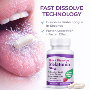 Cápsulas de Melatonina OEM de 10 mg de Disolución Rápida, Suplemento Sublingual para Dormir, <span class=keywords><strong>100</strong></span>% Libre de Drogas, 60 Unidades - Product Image 2