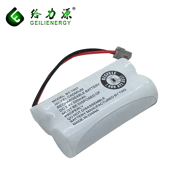 Rechargeable Ni-mh AA 2.4V 500mAh Battery for Cordless Phone BT-1007 Geilienergy/OEM 800 Cycle Life 30g