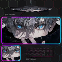 Tapis de Souris LED Personnalisé à Motif Dessin Animé, Tapis de Bureau Souple Antidérapant, Tapis de Jeu Rapide pour Streamer, Fournisseur ODM