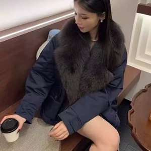 Nouveautés 2026 : Doudoune Femme Hiver avec Col en Plumes de <span class=keywords><strong>Canard</strong></span> Blanches, Bouton Unique, Coupe-Vent et Chaude - Product Image 3