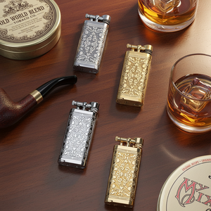 Encendedor de Cigarrillos JIFENG JF-122 de Estilo Clásico Vintage, con Relieve Tangcao, de Aleación de Zinc, Llama Suave, con Caja de Regalo para Pipa - Product Image 5