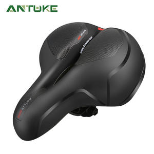 Selle de vélo Antuke pour VTT, noire et rouge, creuse, confortable, amortissante, universelle - Product Image 5