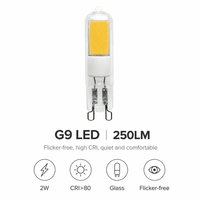 Ampoule LED Xmation G9 2W AC/DC 12V 250LM Verre COB 2200K/3300K/5000K 360° Sans Scintillement Remplacement Halogène CRI>80 Garantie 2 Ans