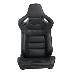 Alle Schwarz PVC Leder Grau Stich <span class=keywords><strong>Racing</strong></span> Sitz Halterung Fest Schwamm Mit Schienen Rennen Auto Sitze - Product Image 1