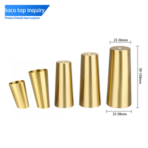 Copri Gambe in Acciaio Inox e Ottone Toco, Protezioni per Tavoli e Sedie, Copri Piedi Dorati Antiscivolo per Mobili - Product Image 1