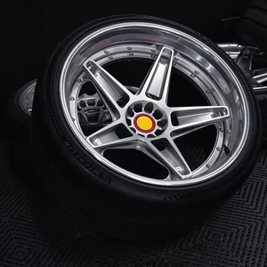 Premium Concave Five <b>Spoke</b> Two Piece Forged Aluminium Alloy Rim With Center Cap Universal Fit Passenger Car <b>Wheel</b> For Sports Car - Product Image 3