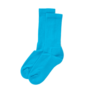 Chaussettes ras du cou bleues unies personnalisées pour hommes, tricotées, style classique, usage quotidien, respirantes, avec revers antidérapant et logo, en coton confortable pour l'automne - Product Image 4