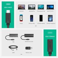 Câble d'extension USB 3.2 GEN1 Type C UGREEN, 5A, 10 Gbps, transmission de données haute vitesse, Type C mâle vers femelle, câble de charge rapide 100W