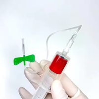 Aiguille papillon vétérinaire de qualité médicale avec support - Kit de prélèvement sanguin veineux stérile 21G 23G pour usage clinique