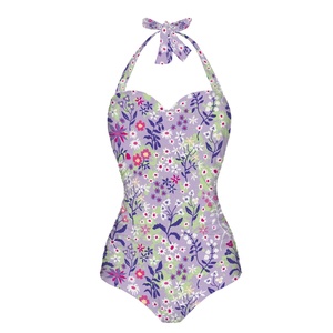 Bikini tejido con tirantes, ropa de playa, verano 2025, Fiesta en la playa, estampado de Damas maduras a pedido, traje de baño Retro de una pieza personalizado - Product Image 1