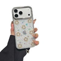 Nouvelle Coque de Téléphone de Luxe au Design Innovant pour iPhone 18 17 16 15 14 Plus 13 12 11 Pro Max avec Paillettes, Effet Aurore, Sangle Nœud et Procédé de Résine Époxy