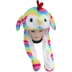 卸売HQホットバニーアイムーブ光る帽子ウサギLedライトジャンプ面白いぬいぐるみ耳の子供のための漫画の帽子女の子のコスプレ - Product Image 3