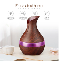 Diffuseur d'huiles essentielles à ultrasons USB en plastique avec LED, 300 ml, humidificateur électrique avec hygromètre pour voiture, hôtel et usage domestique