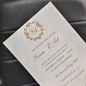 <span class=keywords><strong>Carte</strong></span> d'<span class=keywords><strong>invitation</strong></span> de <span class=keywords><strong>mariage</strong></span> personnalisée en relief avec dorure à chaud et lettrage en relief, vente en gros - Product Image 2