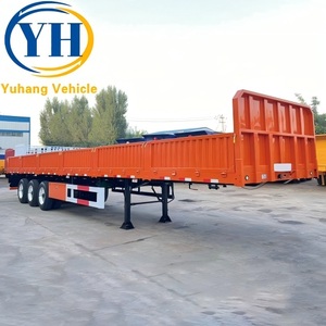 Remorque latérale de 50 tonnes à <span class=keywords><strong>vendre</strong></span> avec suspension sur bogies |   Remorque de camion à plateau basculant à 2 essieux, remorque de transport de marchandises à 3 essieux - Product Image 5