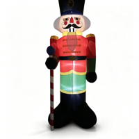 Soldat Casse-Noisette Gonflable Géant de Noël de 3 m avec Lumières LED, Décoration Gonflable Étanche pour Jardin et Affichage Festif