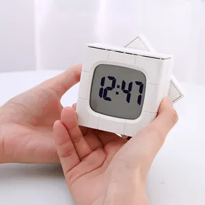 Цифровой будильник Rubik'S Cube Toy с ЖК-экраном, детский будильник для управления временем (белый)