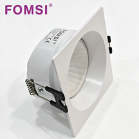 Support de Downlight Carré LED FOMSI Blanc Noir à Angle Réglable pour Ampoules LED MR16, Boîtier de Lampe LED, Cadre de Spot LED GU10 MR16