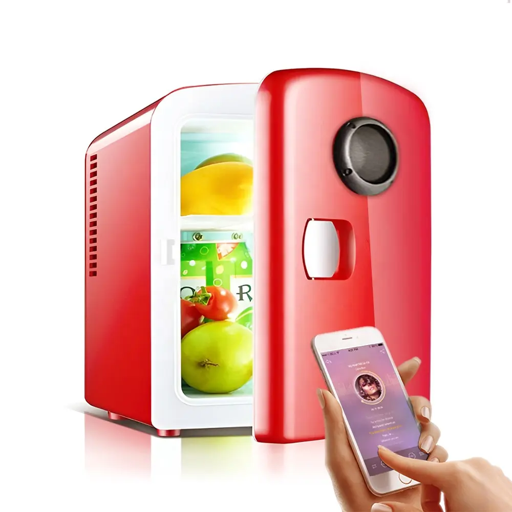 Logotipo personalizado china fornecedor mini geladeira mini geladeira com alto-falante retro-estilo mini frigorífico