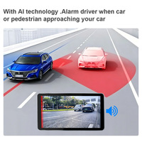 Sistema de Monitorización de Coche de 2 Canales con Cámara Delantera y Trasera de 6'' y 1080P, Espejo Retrovisor Electrónico, Grabador de Conducción, GPS, BSD