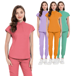 2025 prix de gros usine femmes gommage ensemble pantalon droit vêtements de travail clinique dentaire soins infirmiers uniformes médicaux - Product Image 5