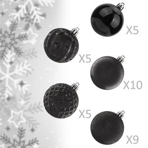 2019 festive decorations for Christmas tree hanging baubles plastic black ball decoration noel Black - Product Image 3