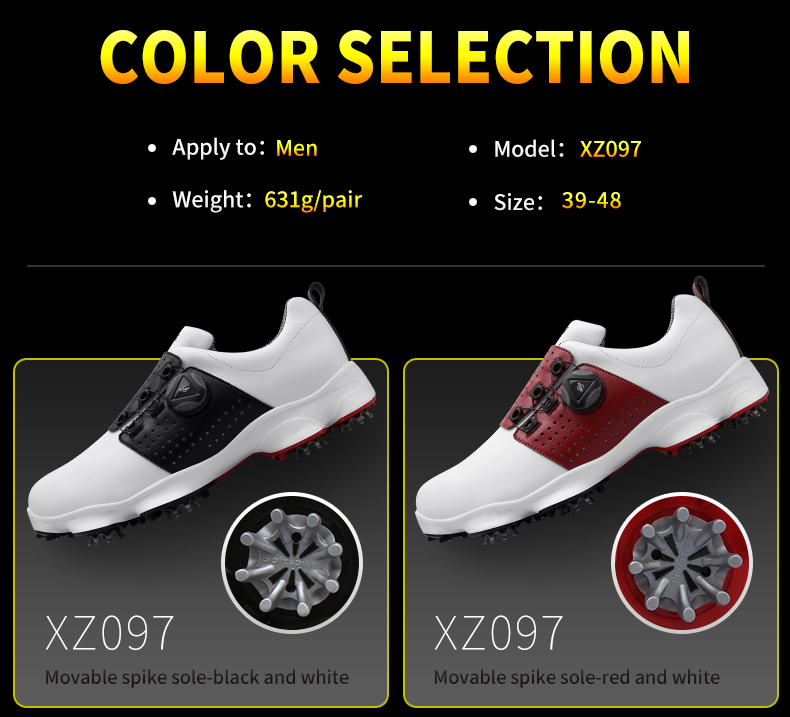 PGM XZ097 men new leather wholesale golf shoes size 13 remove spikes