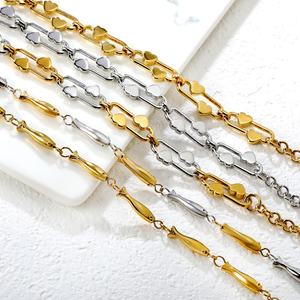 Custom OEM Personalized Women Mens Waterproof Jewelry <b>Charm</b> <b>Bangles</b> 18K Gold Plated Stainless Steel Cuban Link Chain Bracelet - Product Image 2