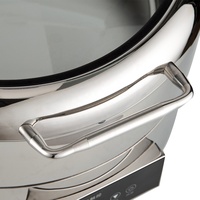 Chauffe-Plat Rond Hydraulique Électrique Numérique avec Couvercle en Verre – Équipement de Luxe pour Buffets d'Hôtel, Traiteurs et Mariages