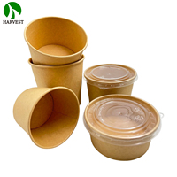 Harvest KR Series 8/10/12/16/18/24 oz Bols à soupe et gobelets alimentaires modernes en papier jetables avec revêtement PE pour emballage à emporter