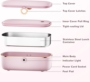 เครื่องอุ่นอาหารในครัวเรือนกล่องข้าวสแตนเลสไฟฟ้า900มล. - Product Image 4