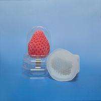 Moule en silicone 3D en forme de fraise, blanc laiteux, de haute qualité, sans BPA, antiadhésif, réutilisable, écologique, pour crème glacée et mousse maison