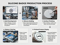 Badge en silicone 3D écologique personnalisé Gillian, logo en relief pour vêtements, sacs, chapeaux