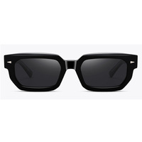 Lunettes de soleil carrées polarisées anti-reflet MOOHE pour femme, monture dorée rétro, protection UV400, gris/bleu, idéales pour l'été et les activités de plein air