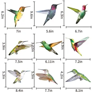 Griglie per finestre anticollisione in vetro statico adesivi di avvertimento per uccelli 3D Windows adesivi per colibrì