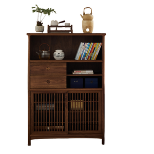 Étagère à livres en bois de noyer noir faite à la main, gain de place, en métal, pour appartement, salon, bureau ou hôtel - Product Image 1